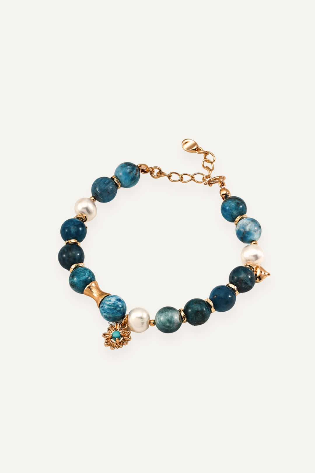 Azure Harmony Bracelet ｜ Azurite bracelet, 18k Gold-Plated 925